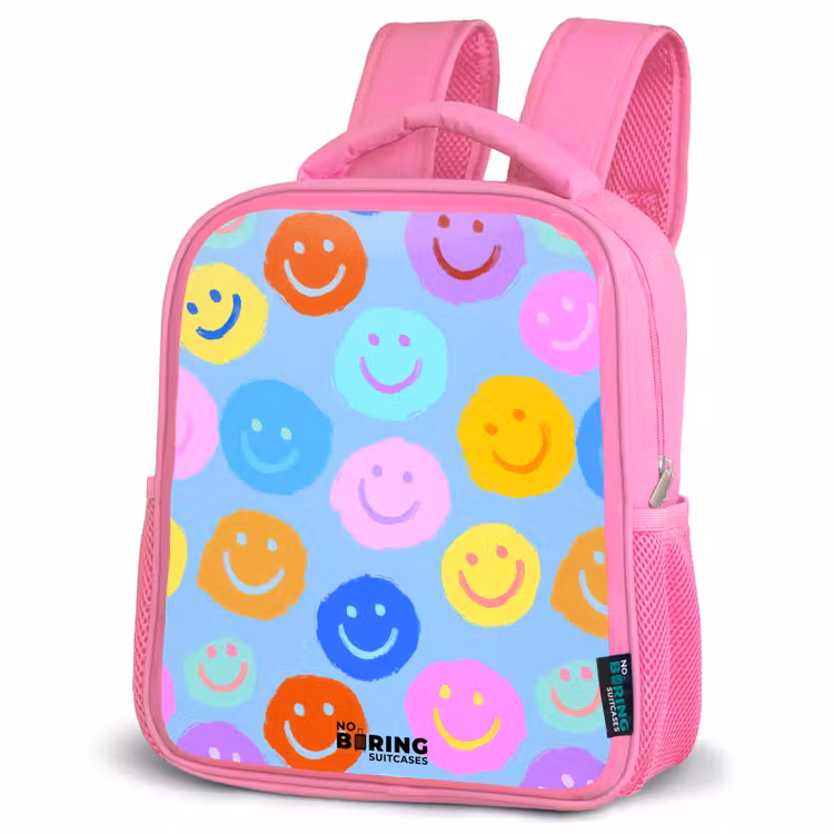 Kinderrucksack - Rosa - Vrolijk patroon van smileys — 4