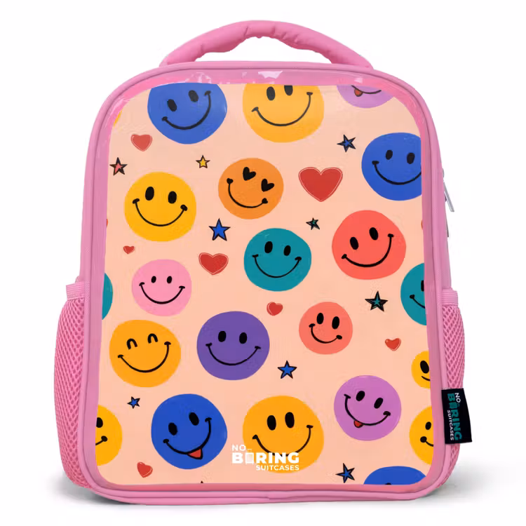 Kinderrucksack - Rosa - Vrolijk Smiley-patroon — 1