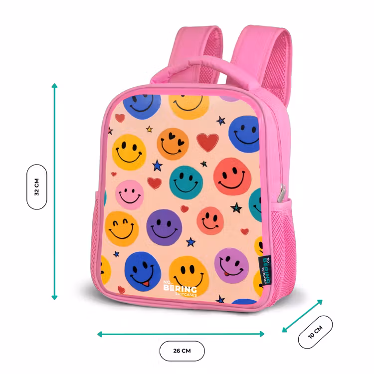 Kinderrucksack - Rosa - Vrolijk Smiley-patroon — 2