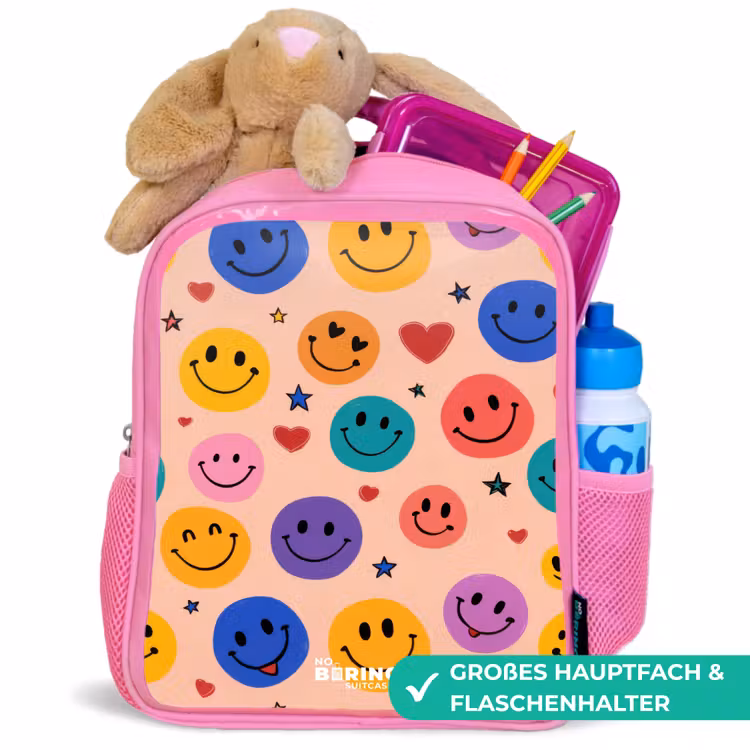 Kinderrucksack - Rosa - Vrolijk Smiley-patroon — 3