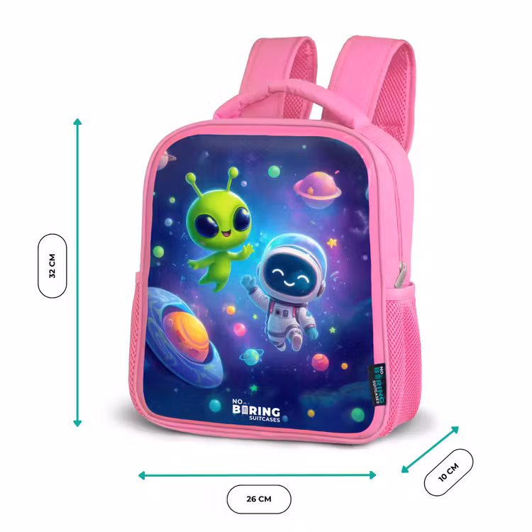 Kinderrucksack - Rosa - Vrolijke Ontmoeting in de Ruimte — 2