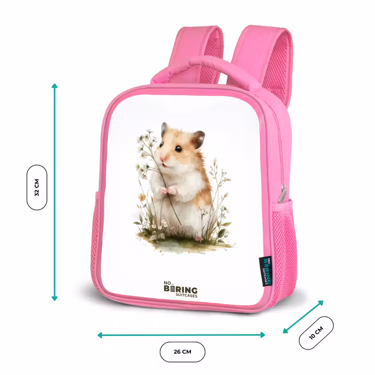 Kinderrucksack - Rosa - Dier - Natuur - Hamster — 2