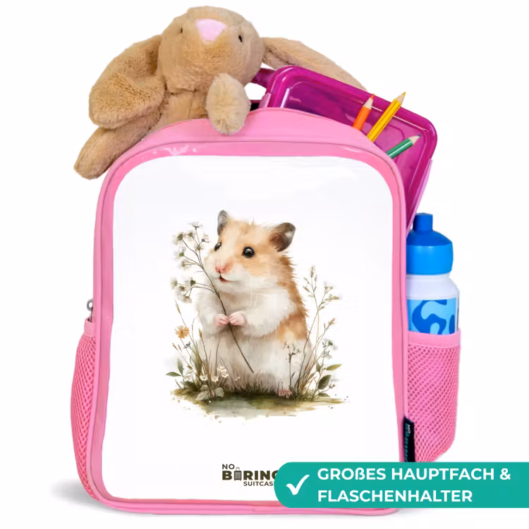 Kinderrucksack - Rosa - Dier - Natuur - Hamster — 3