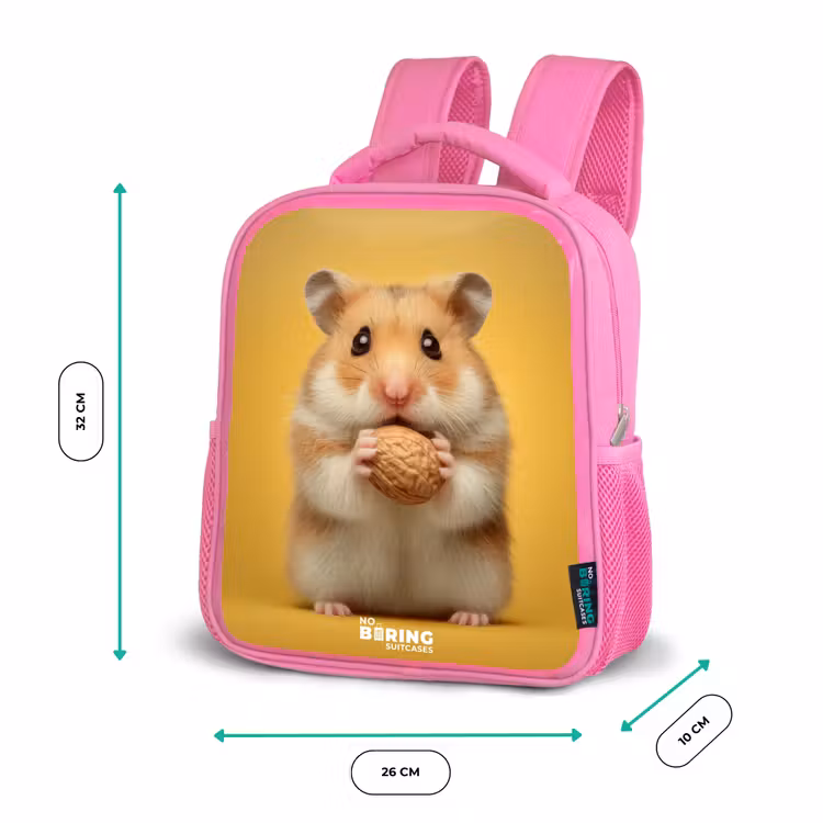 Kinderrucksack - Rosa - Hamster - Walnoot - Dier — 2
