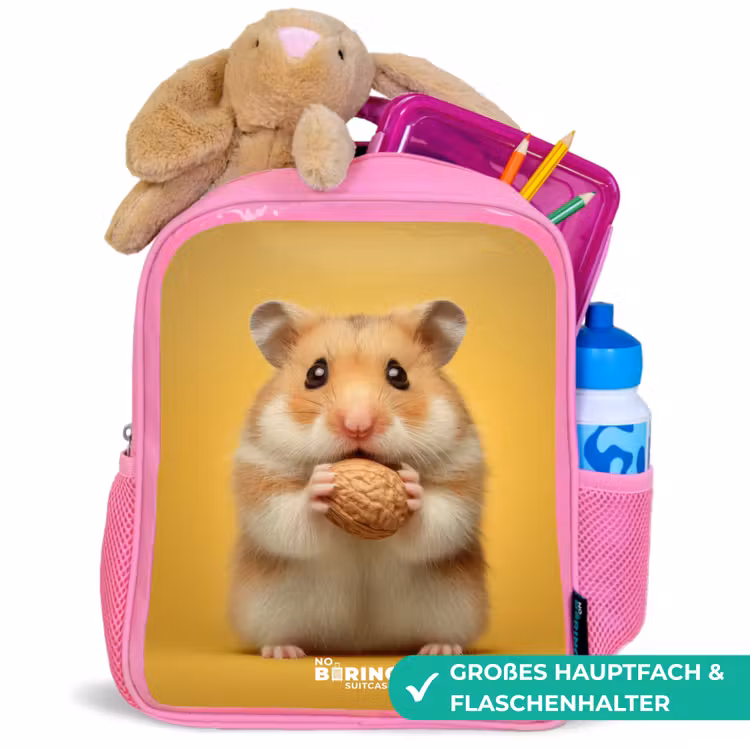 Kinderrucksack - Rosa - Hamster - Walnoot - Dier — 3