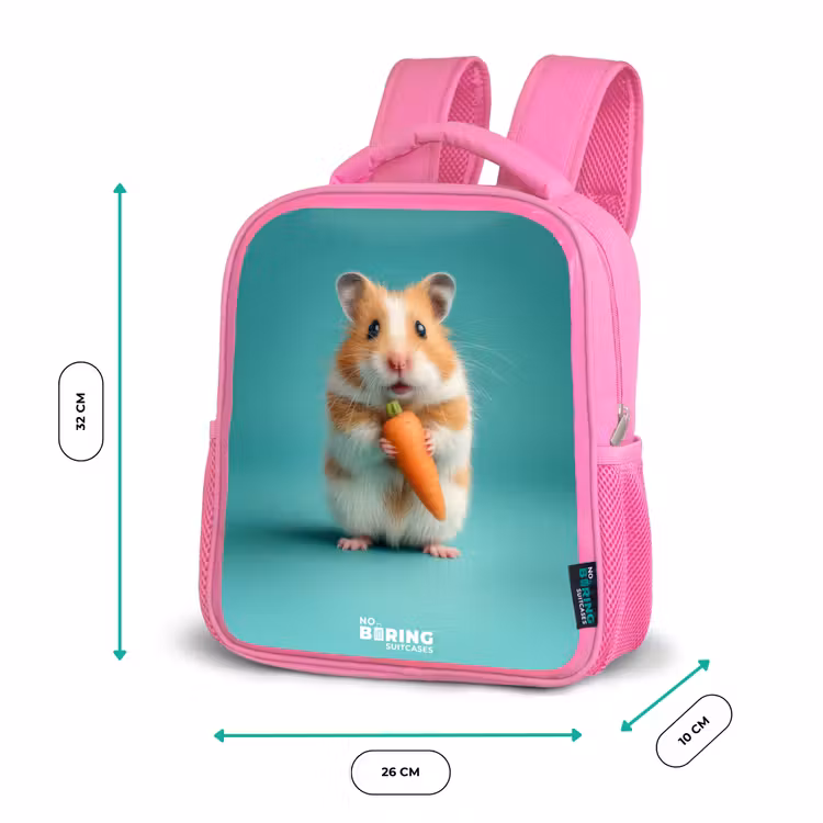 Kinderrucksack - Rosa - Hamster - Wortel - Dier — 2