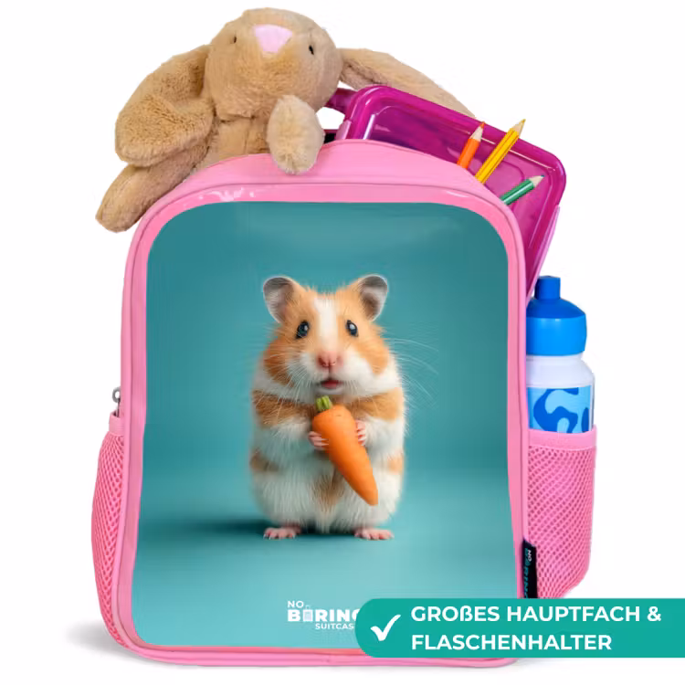 Kinderrucksack - Rosa - Hamster - Wortel - Dier — 3