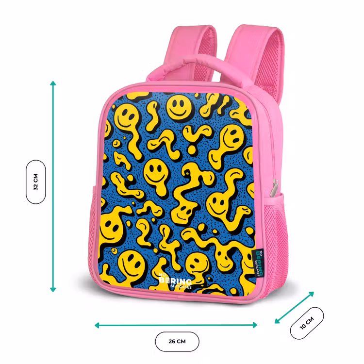 Kinderrucksack - Rosa - Smiley - Blauw - Geel — 2