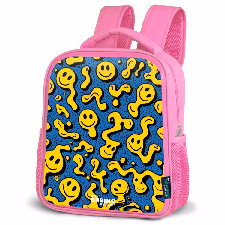 Kinderrucksack - Rosa - Smiley - Blauw - Geel — 4