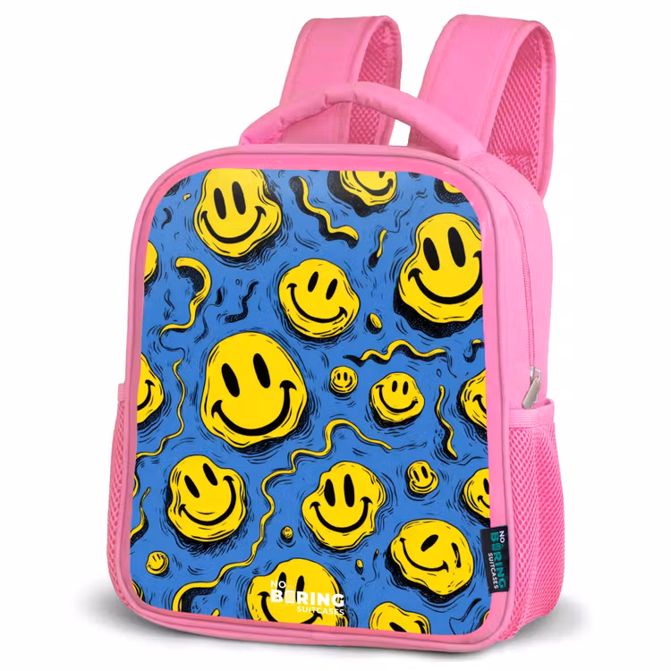 Kinderrucksack - Rosa - Smiley - Geel - Blauw — 4