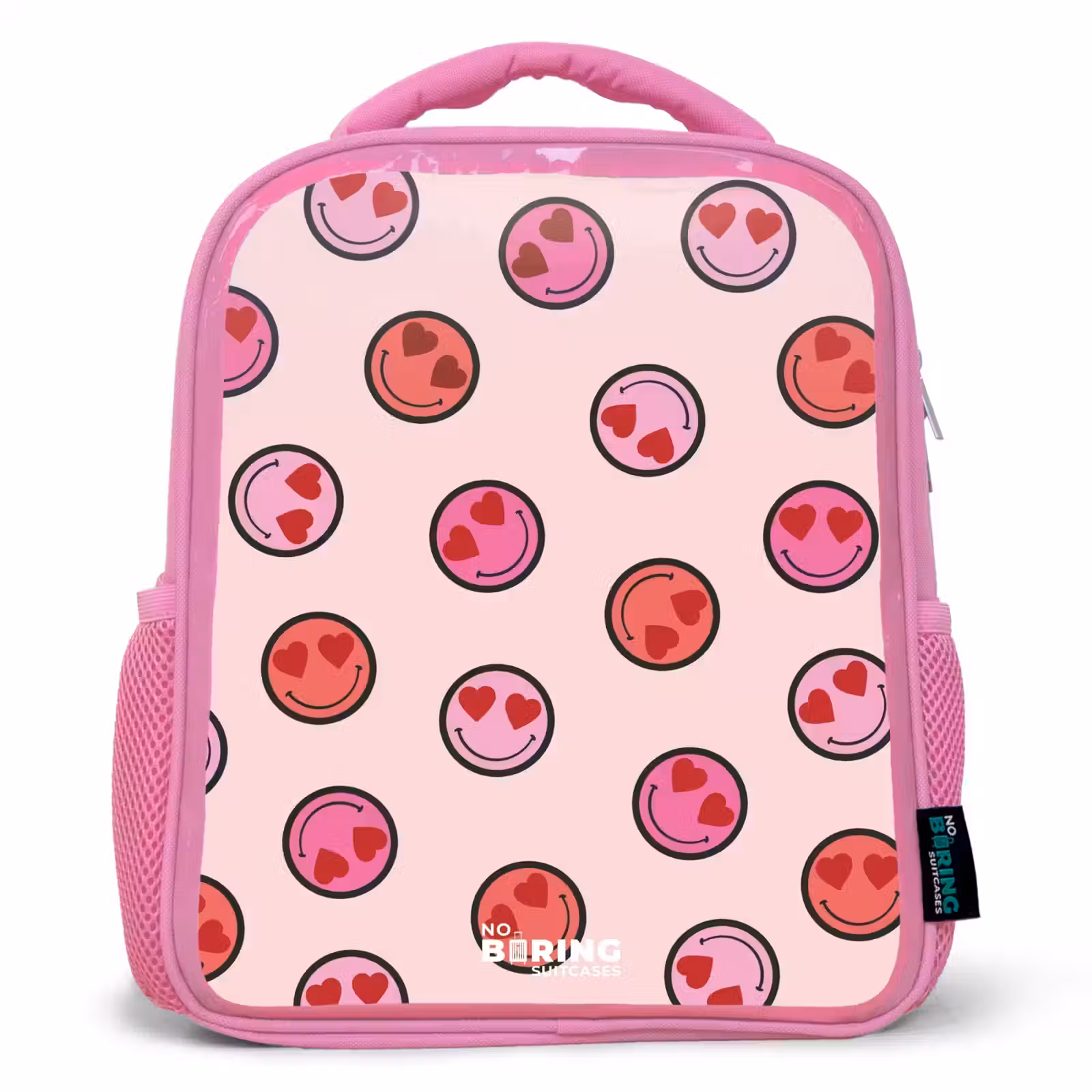 Kinderrucksack - Rosa - Hartje - Smiley - Patroon — 1