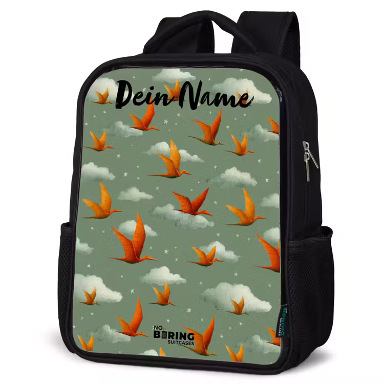 Kinderrucksack mit Namen - Schwarz - Muster - Dino - Flugsaurier — 4