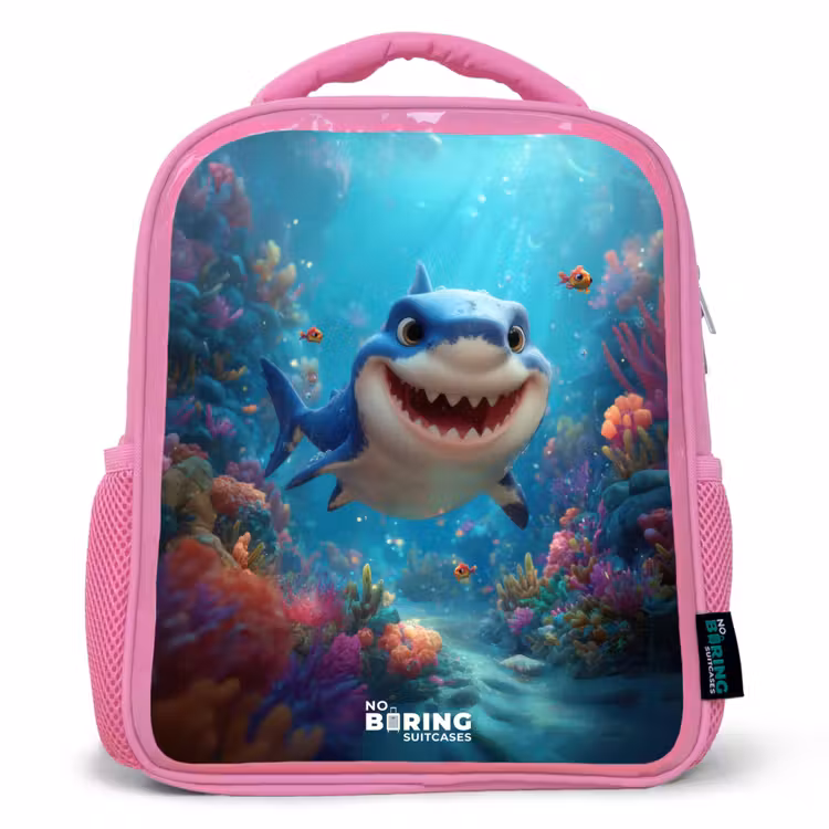 Kinderrucksack - Rosa - Rif - Koraal - Haai - Dier — 1