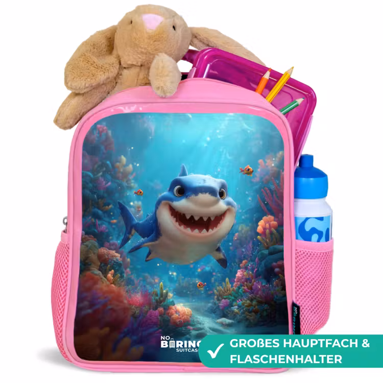 Kinderrucksack - Rosa - Rif - Koraal - Haai - Dier — 3