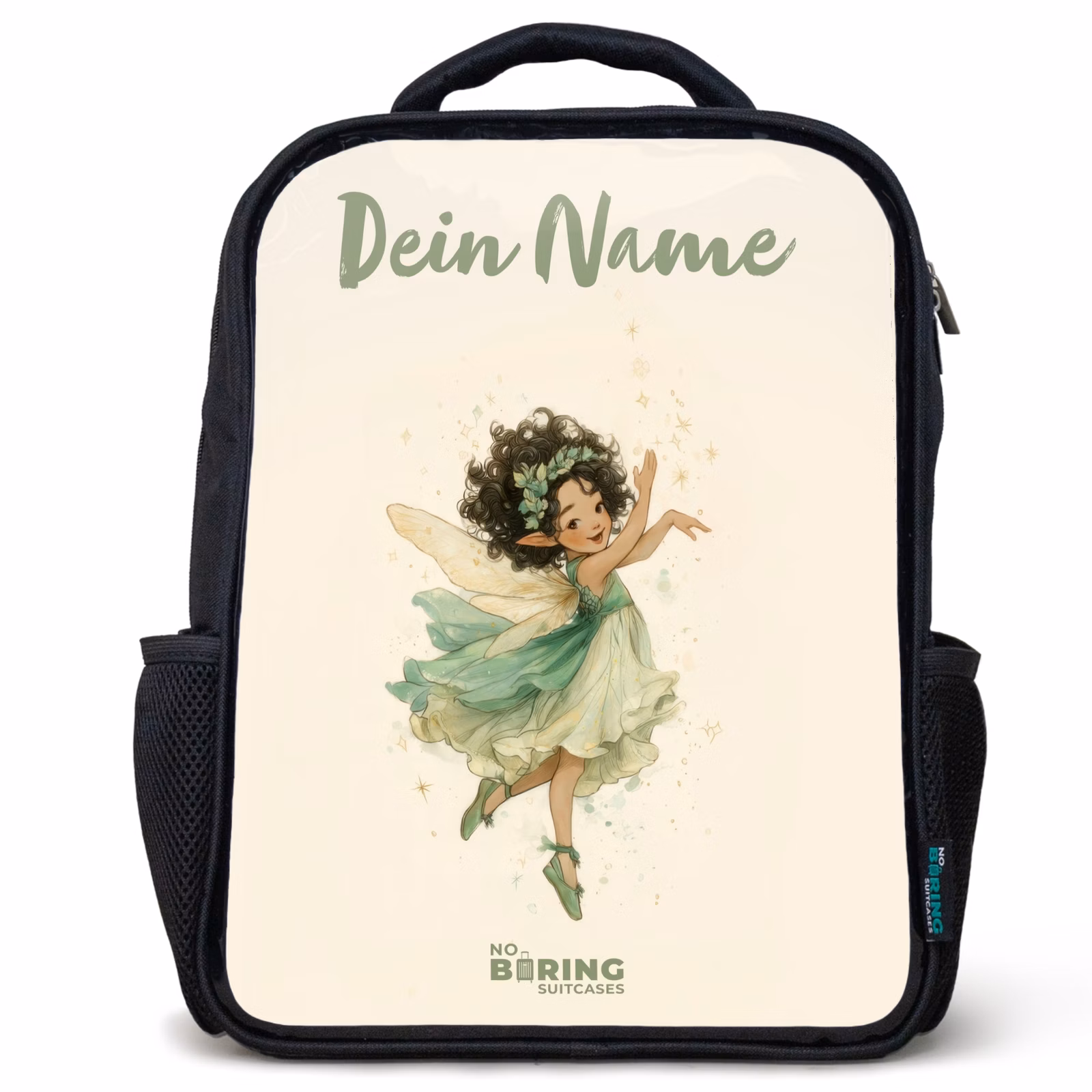 Kinderrucksack mit Namen - Schwarz - Tanzende Waldfee — 1