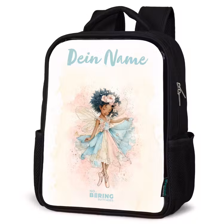 Kinderrucksack mit Namen - Schwarz - Elf - Ballett - Farbenfroh — 4