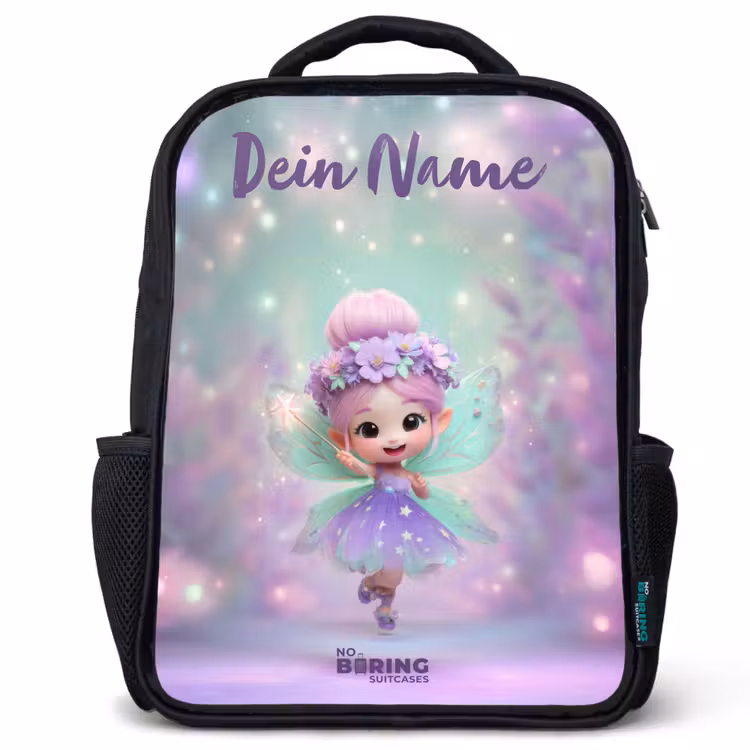 Kinderrucksack mit Namen - Schwarz - Elf - Magie — 1