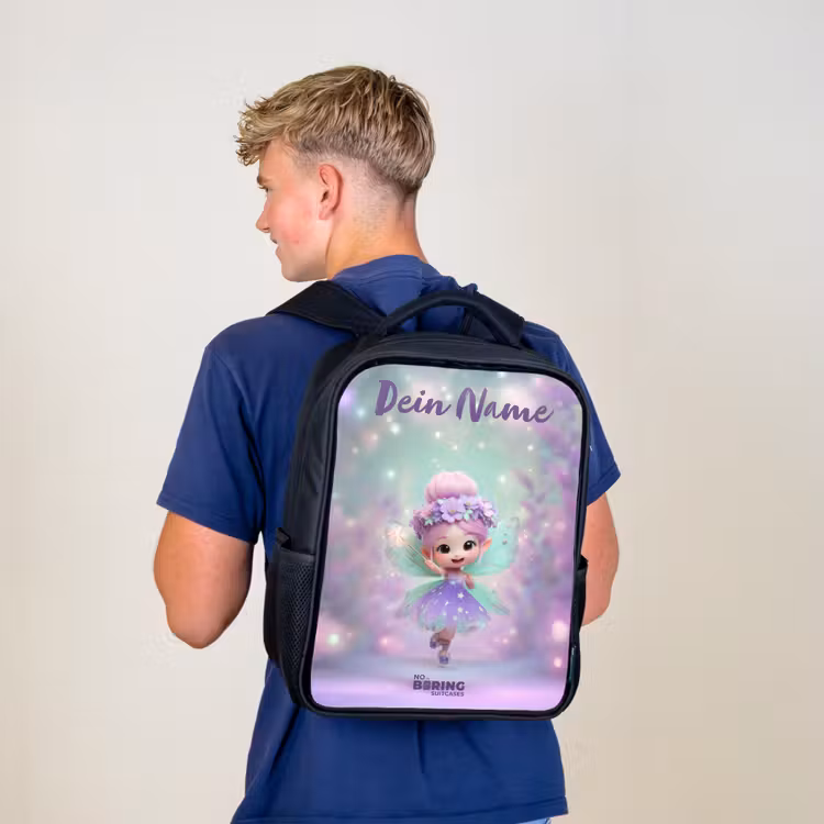 Kinderrucksack mit Namen - Schwarz - Elf - Magie — 3