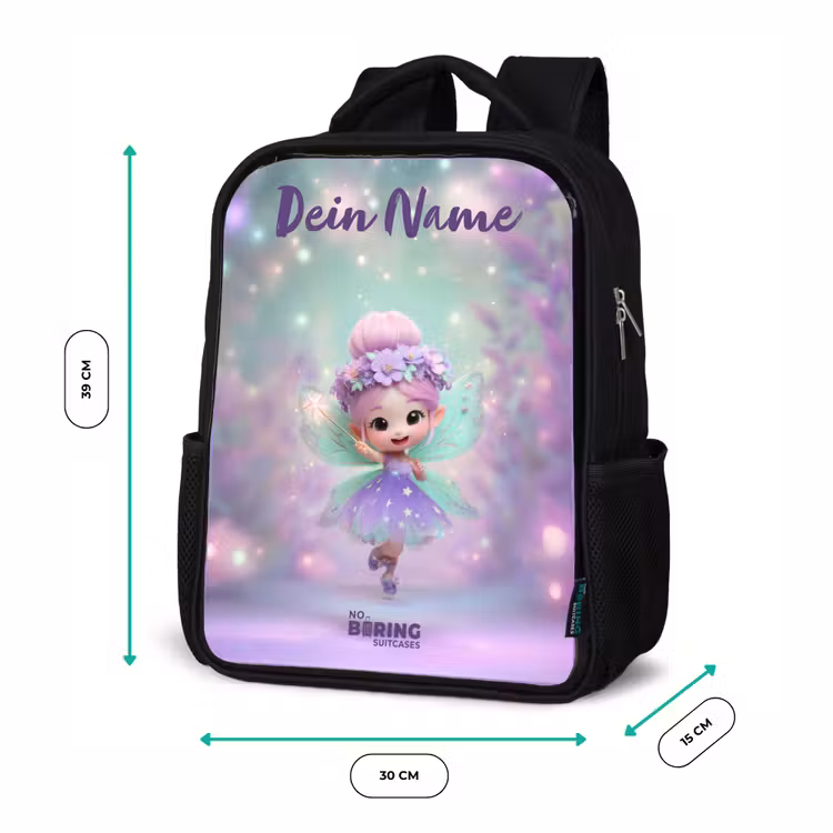 Kinderrucksack mit Namen - Schwarz - Elf - Magie — 6