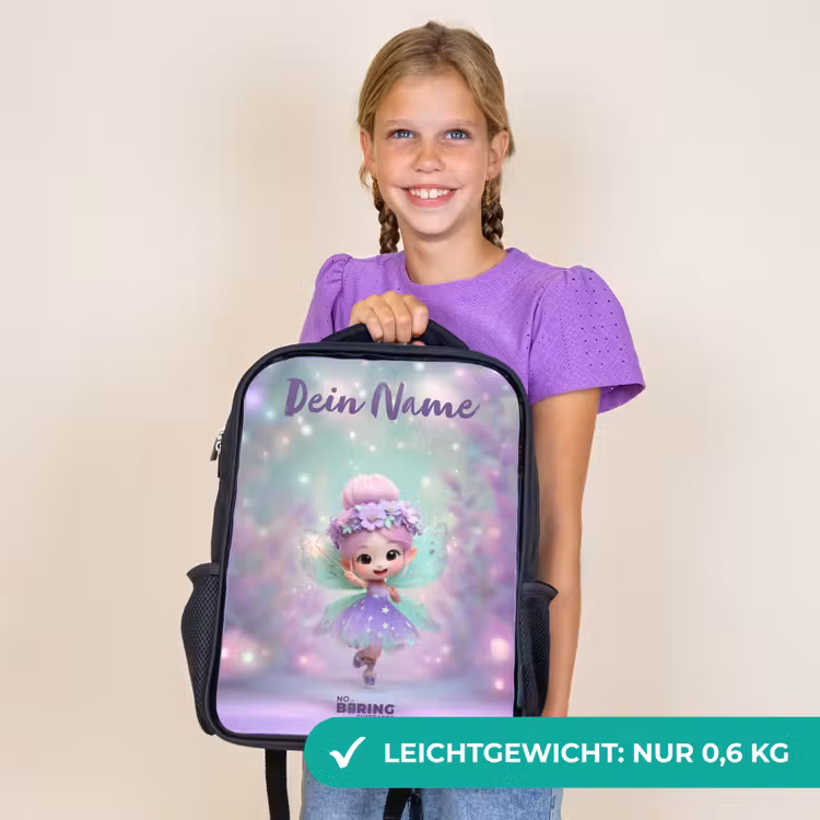 Kinderrucksack mit Namen - Schwarz - Elf - Magie — 7