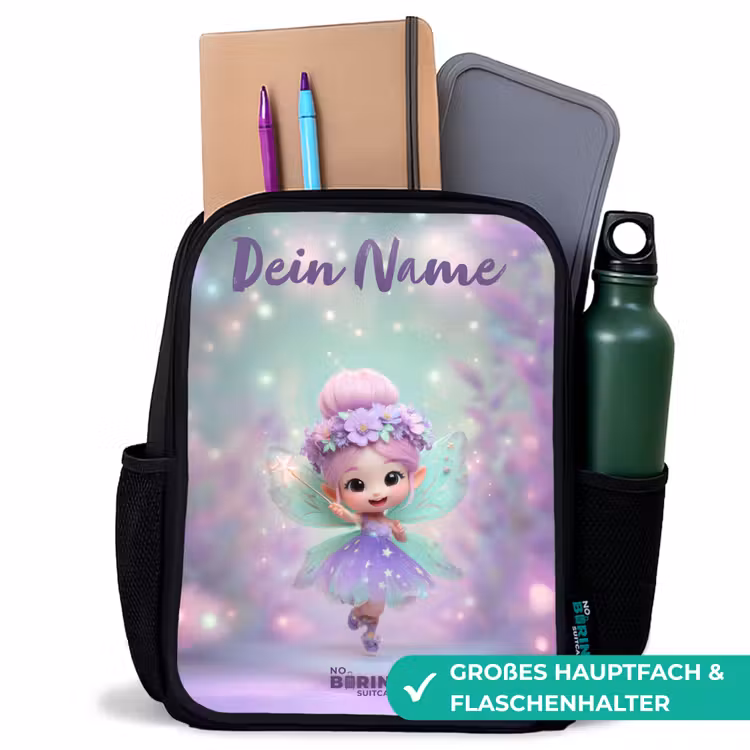 Kinderrucksack mit Namen - Schwarz - Elf - Magie — 8