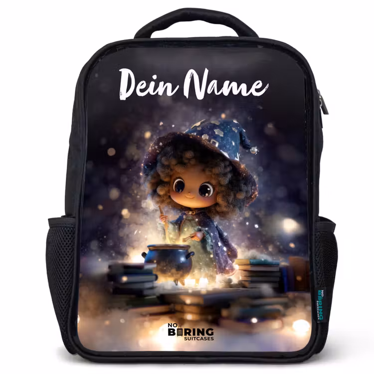 Kinderrucksack mit Namen - Schwarz - Magische Nacht der Magie — 1