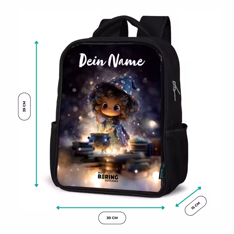 Kinderrucksack mit Namen - Schwarz - Magische Nacht der Magie — 6