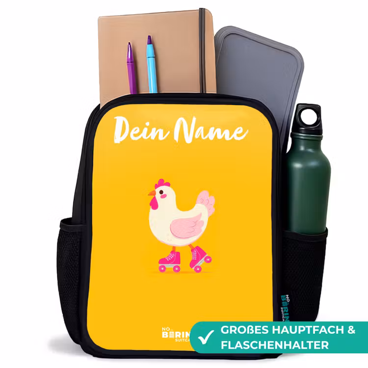 Kinderrucksack mit Namen - Schwarz - Kip - Rollschuhe - Gelb — 8