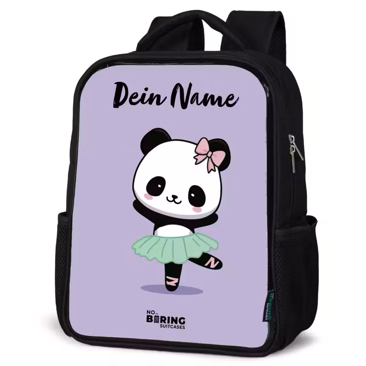 Kinderrucksack mit Namen - Schwarz - Kawai - Ballett - Panda — 4