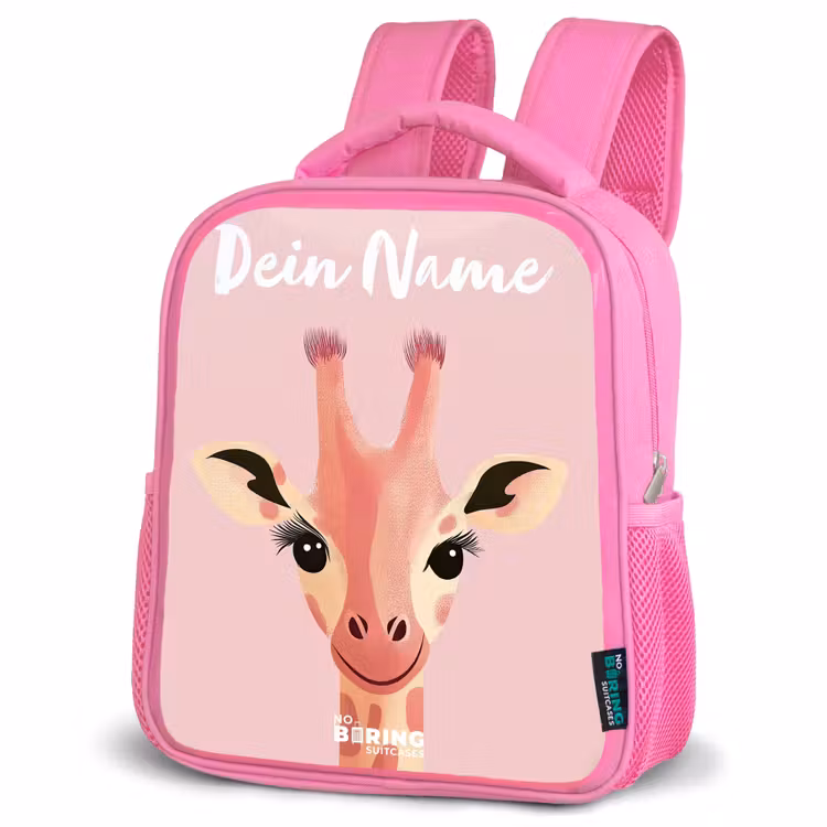 Kinderrucksack mit Namen - Rosa - Giraffe - Wimpern - Minimalistisch - Rosa — 4