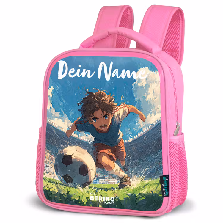 Kinderrucksack mit Namen - Rosa - Stadion - Fußball - Junge — 4