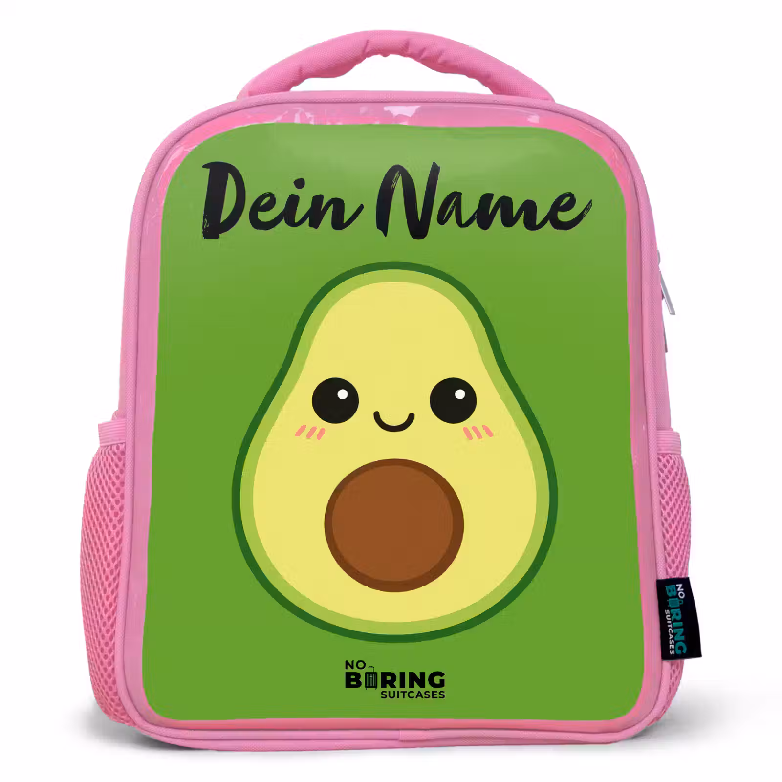 Kinderrucksack mit Namen - Rosa - Kawai - Avocado - Grün — 1