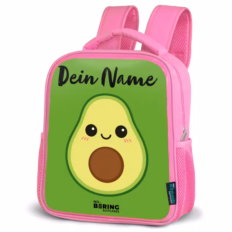 Kinderrucksack mit Namen - Rosa - Kawai - Avocado - Grün — 4
