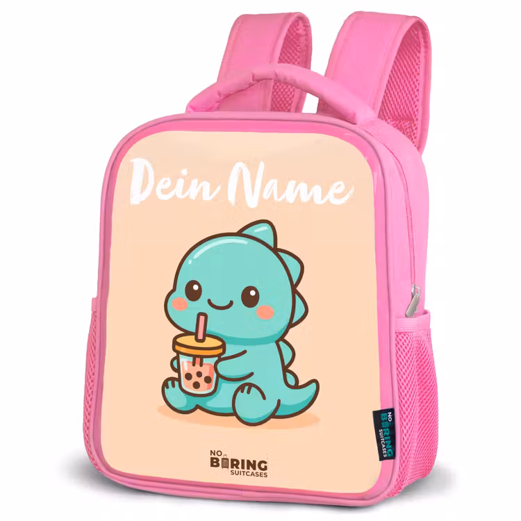Kinderrucksack mit Namen - Rosa - Kawai - Dino - Bubbletea — 4