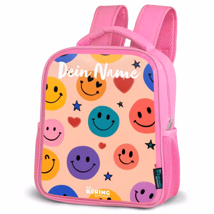 Rucksack Kind - Rosa - Fröhliches Smiley-Muster — 4