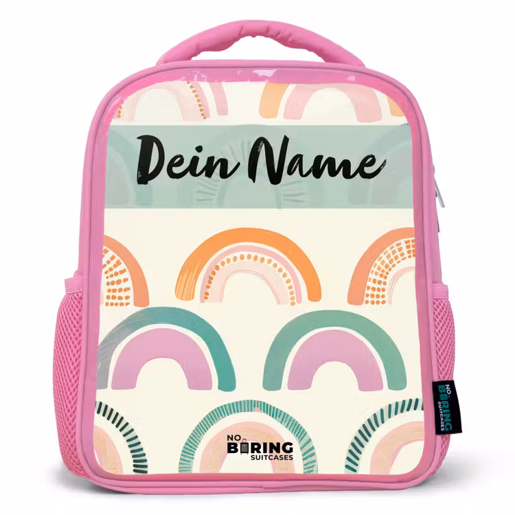 Rucksack Kind - Rosa - Regenbogen - Pastell - Muster — 1