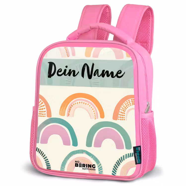 Rucksack Kind - Rosa - Regenbogen - Pastell - Muster — 4