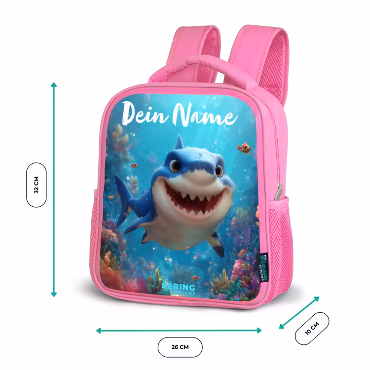 Rucksack Kind - Rosa - Riff - Koralle - Hai - Tier — 2
