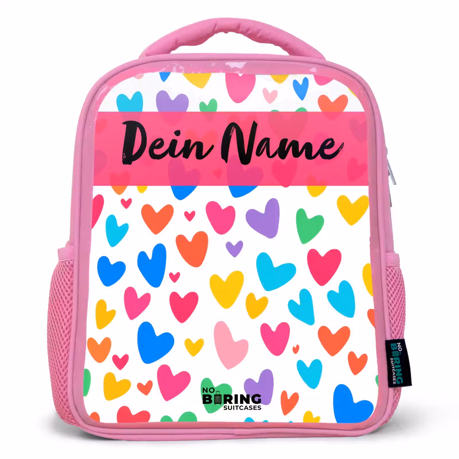 Rucksack Kind - Rosa - Herzen - Bunt - Muster — 1