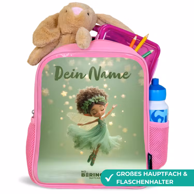Rucksack Kind - Rosa - Tanzende Fee in grünem Licht — 3