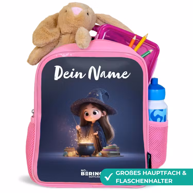 Rucksack Kind - Rosa - Verwunschenes Mädchen mit Kessel — 3