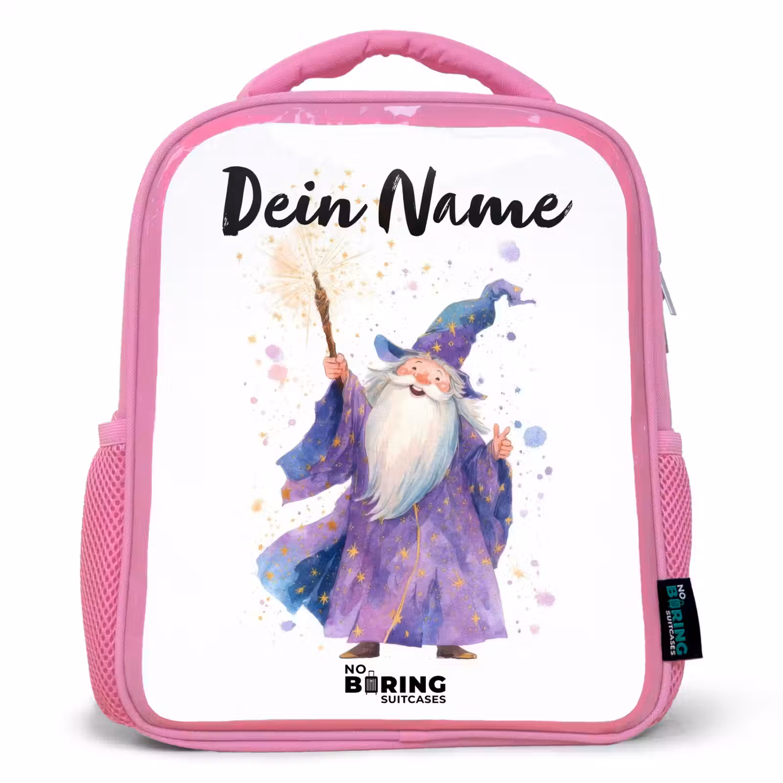 Rucksack Kind - Rosa - Alter Magier mit Stab — 1