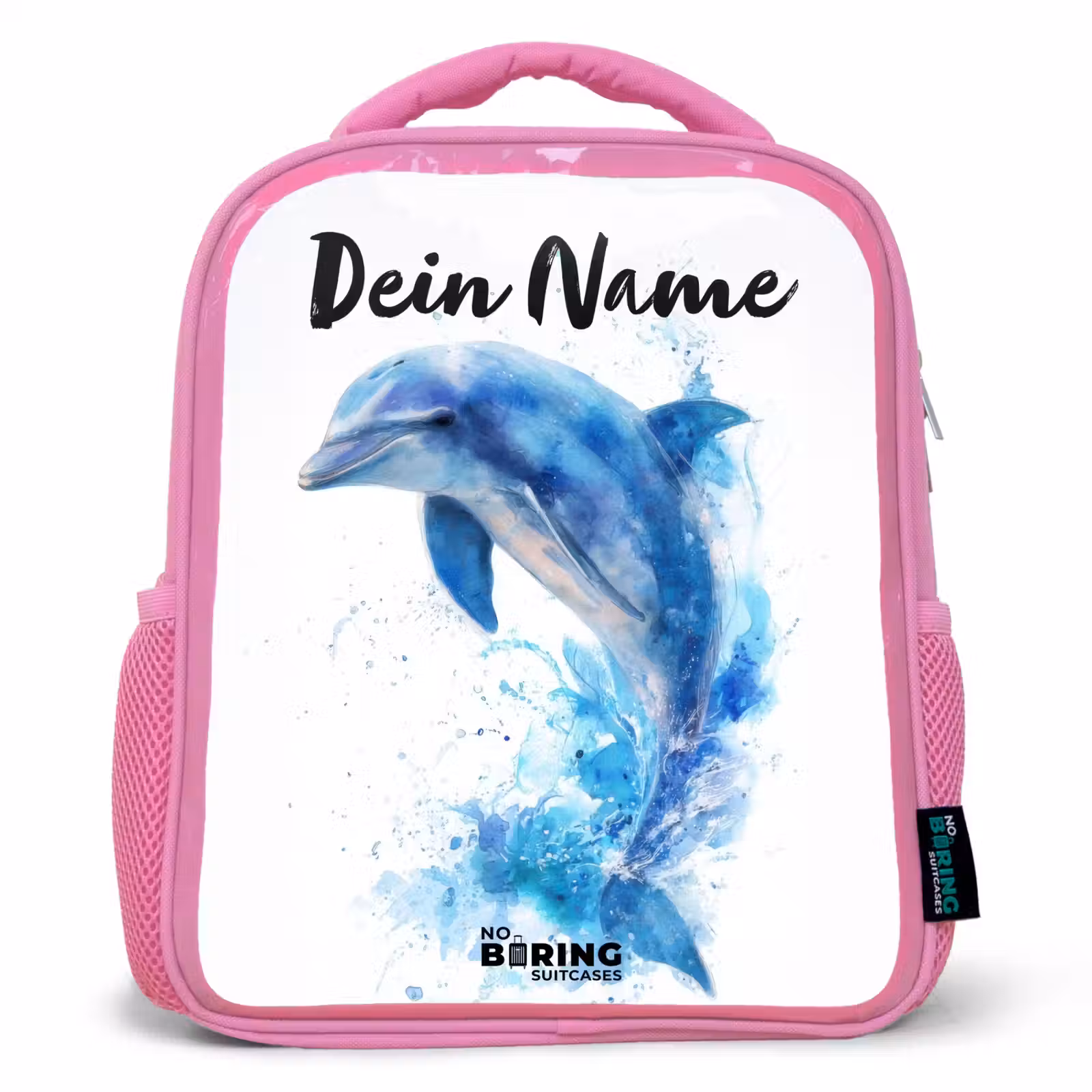 Rucksack Kind - Rosa - Springender blauer Delfin — 1