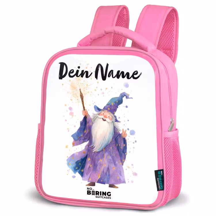 Rucksack Kind - Rosa - Alter Magier mit Stab — 4