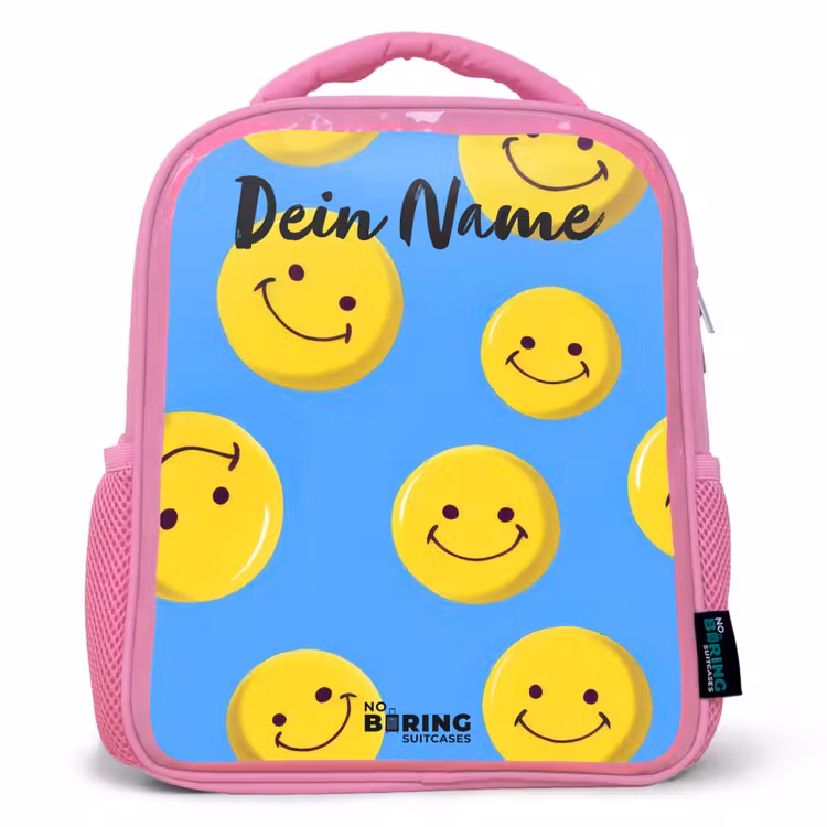 Rucksack Kind - Rosa - Fröhlicher Smiley-Regen — 1
