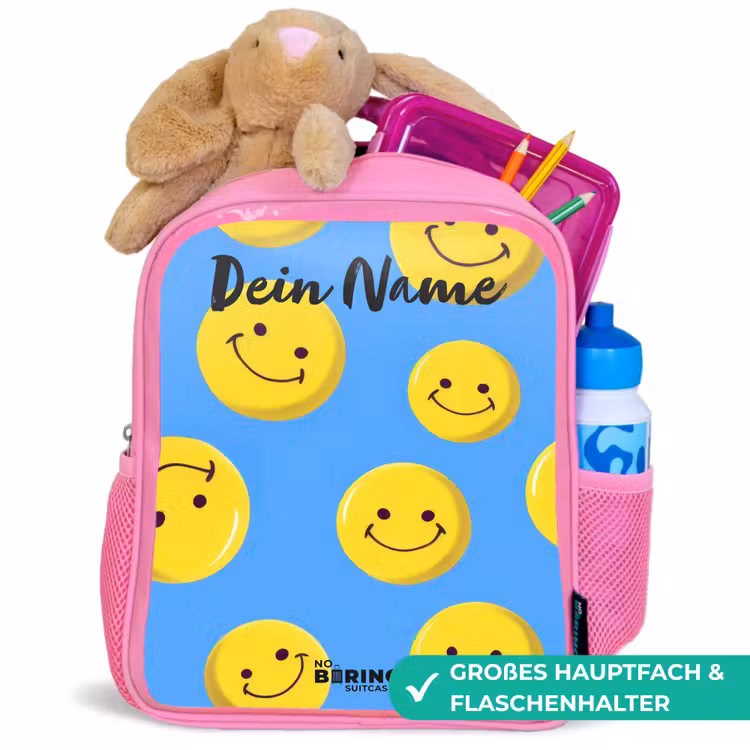 Rucksack Kind - Rosa - Fröhlicher Smiley-Regen — 3