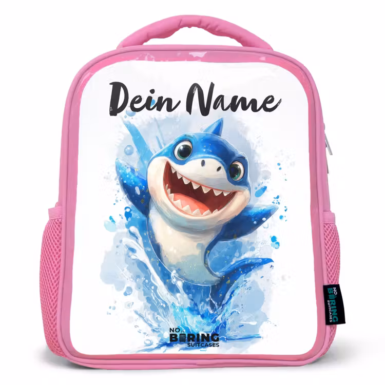 Rucksack Kind - Rosa - Hai - Zähne - Wasser — 1