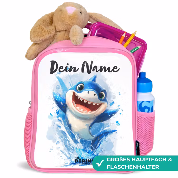 Rucksack Kind - Rosa - Hai - Zähne - Wasser — 3
