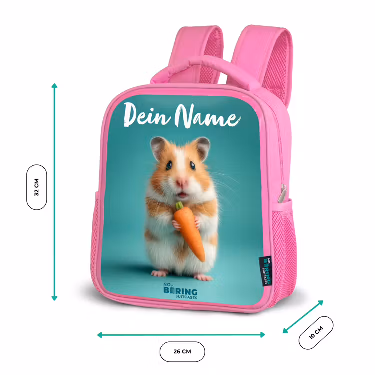 Rucksack Kind - Rosa - Hamster - Karotte - Tier — 2