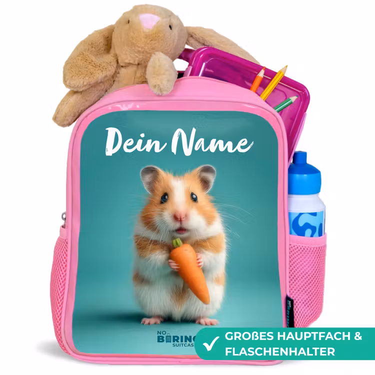Rucksack Kind - Rosa - Hamster - Karotte - Tier — 3